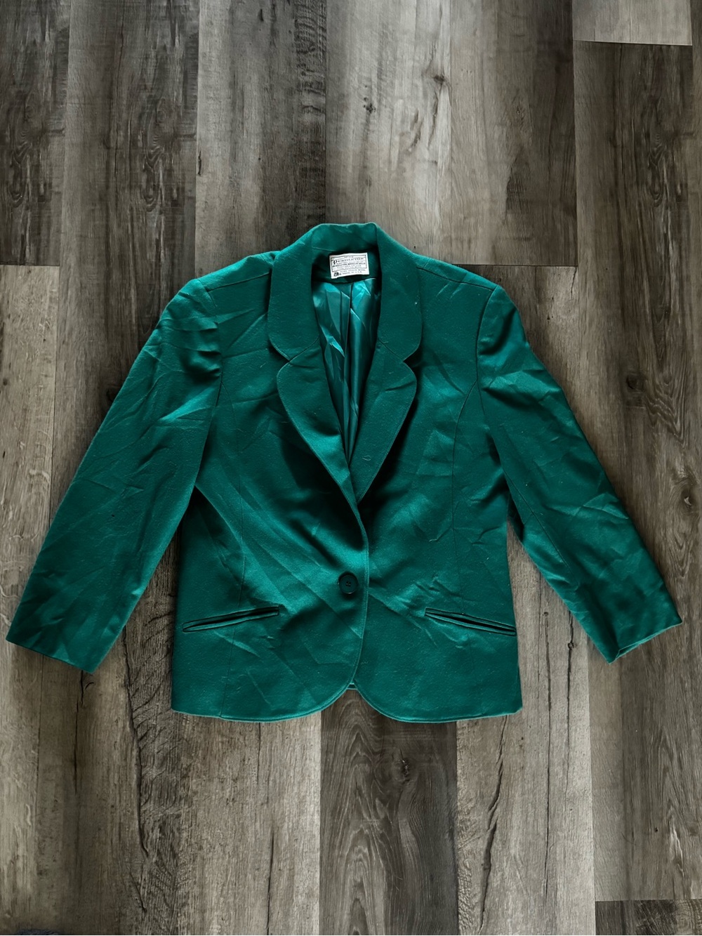 Vintage Pendleton Teal Green Women's Blazer Wool Jacket